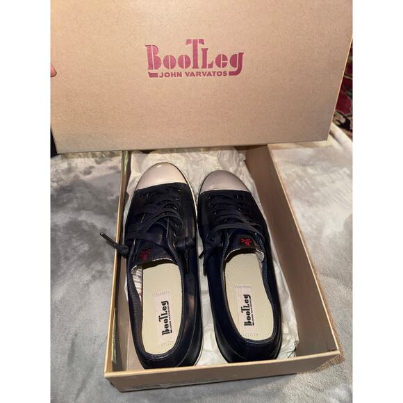 NIB Bootleg John Varvatos coated linen sneakers men’s sz 10.5 blue main image 4